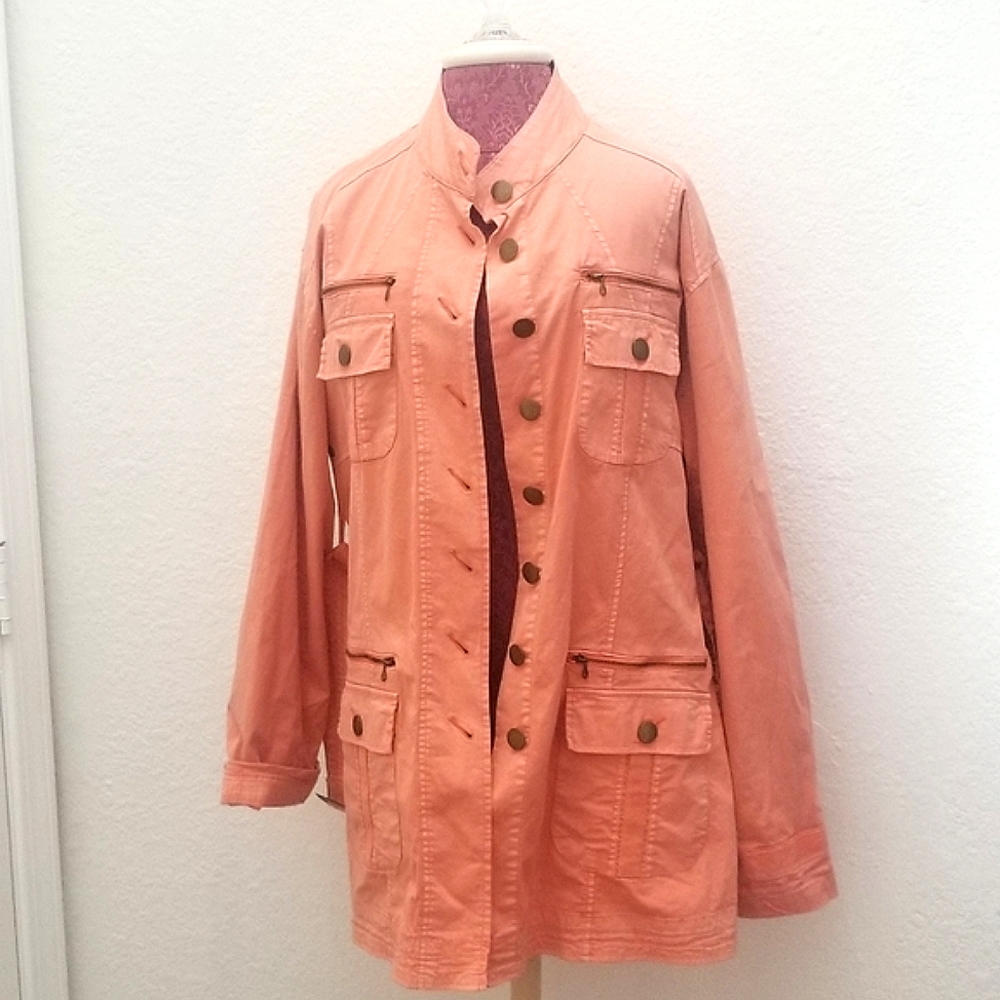 Chic Women's Coral Utility Jacket